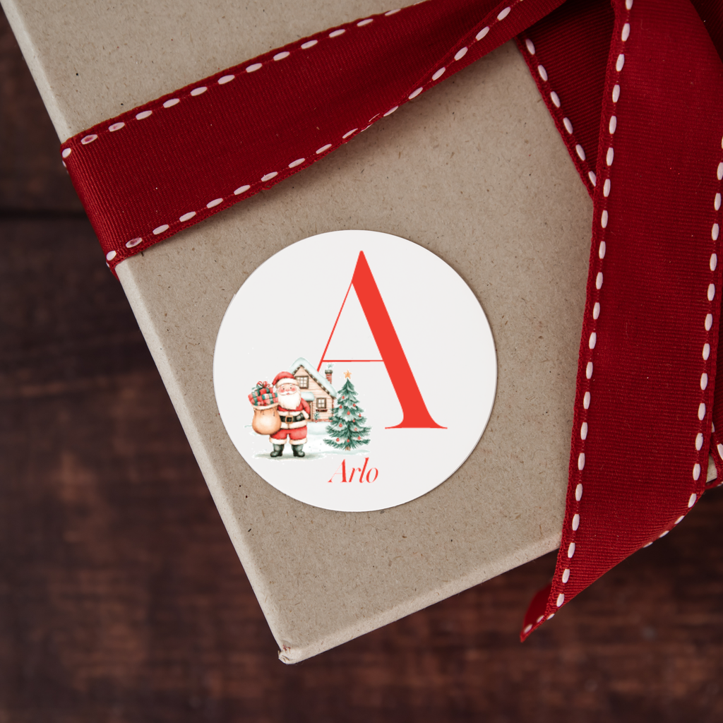 Personalised Initial & Name Christmas Sticker