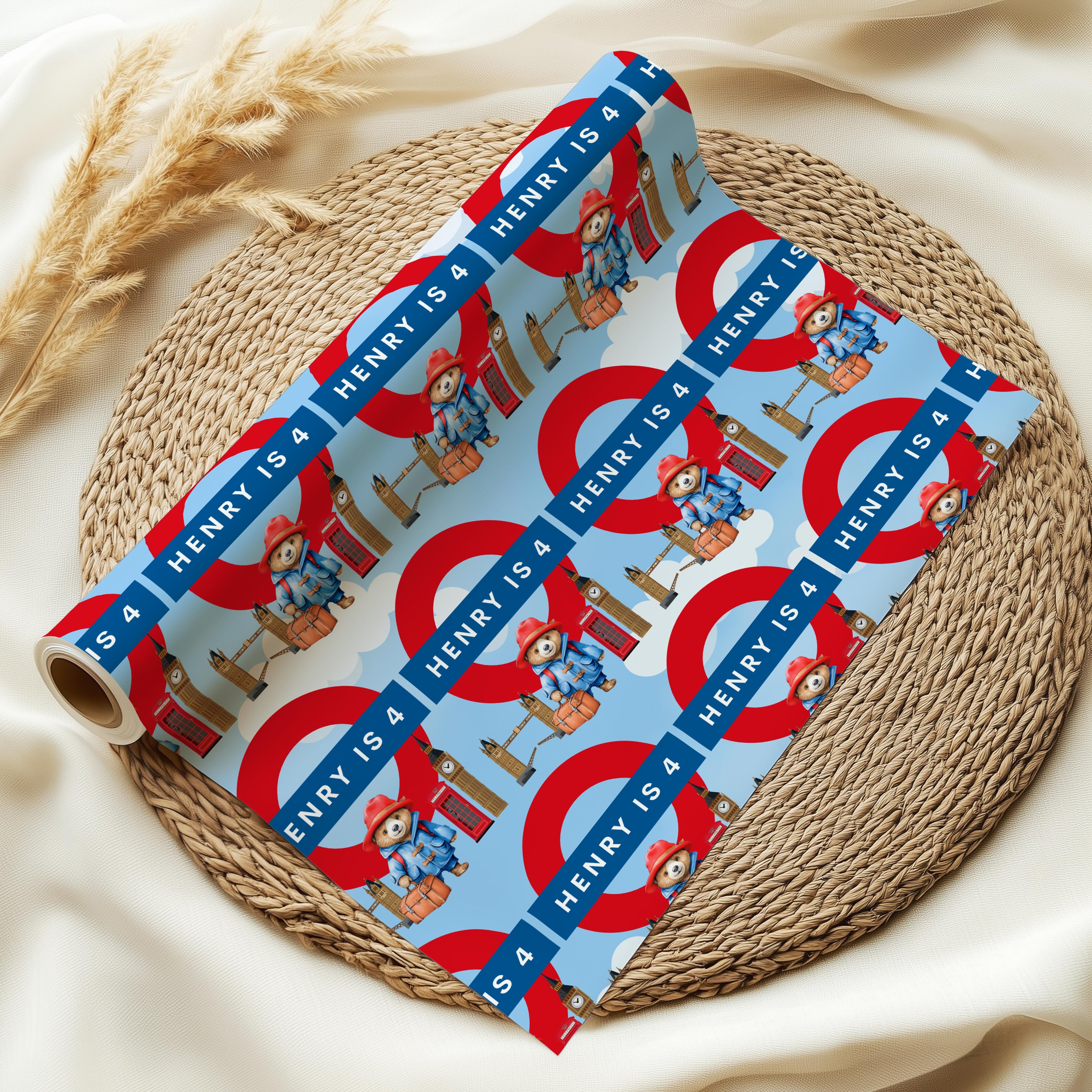Personalised London Bear Wrapping Paper