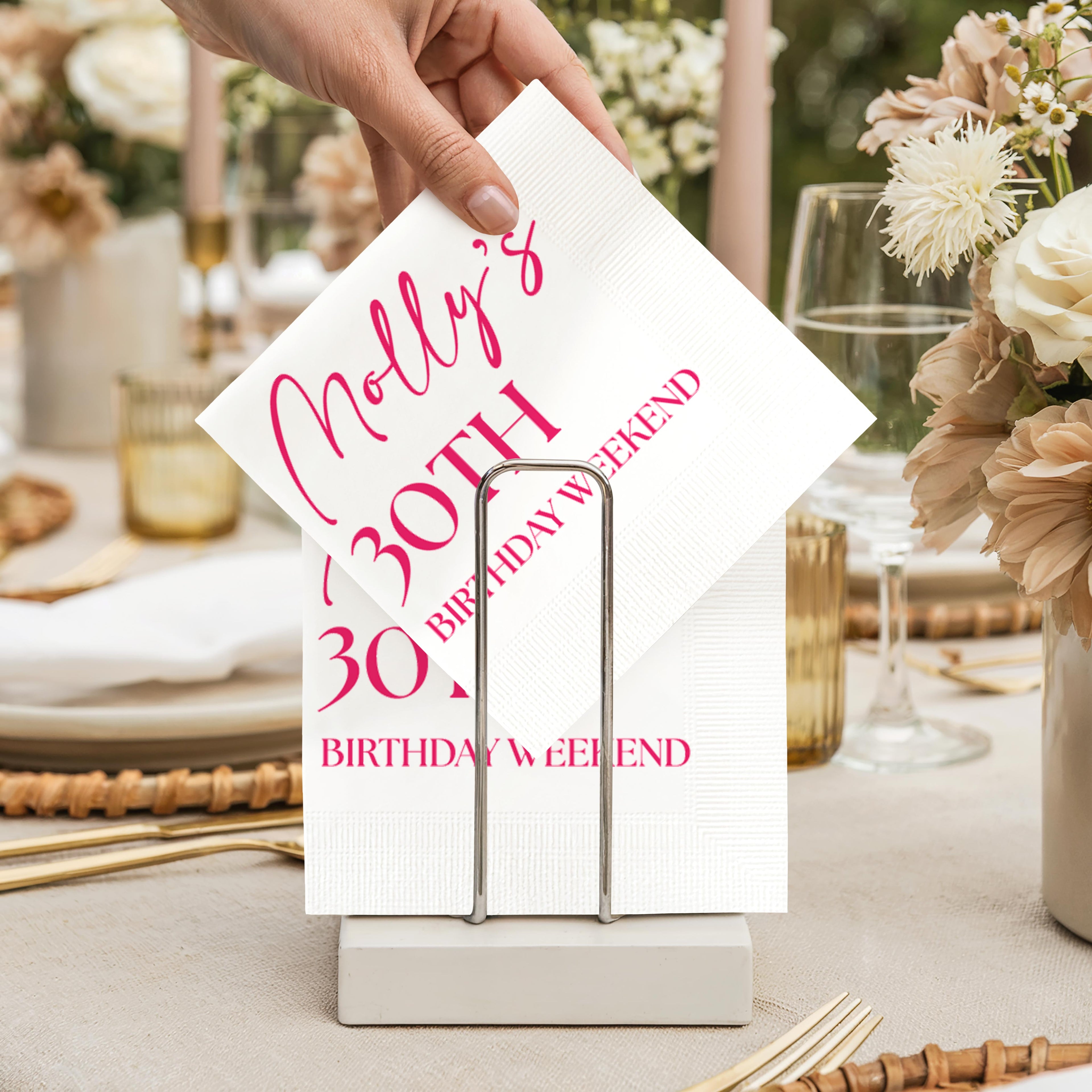 Personalised Birthday Message Paper Napkins