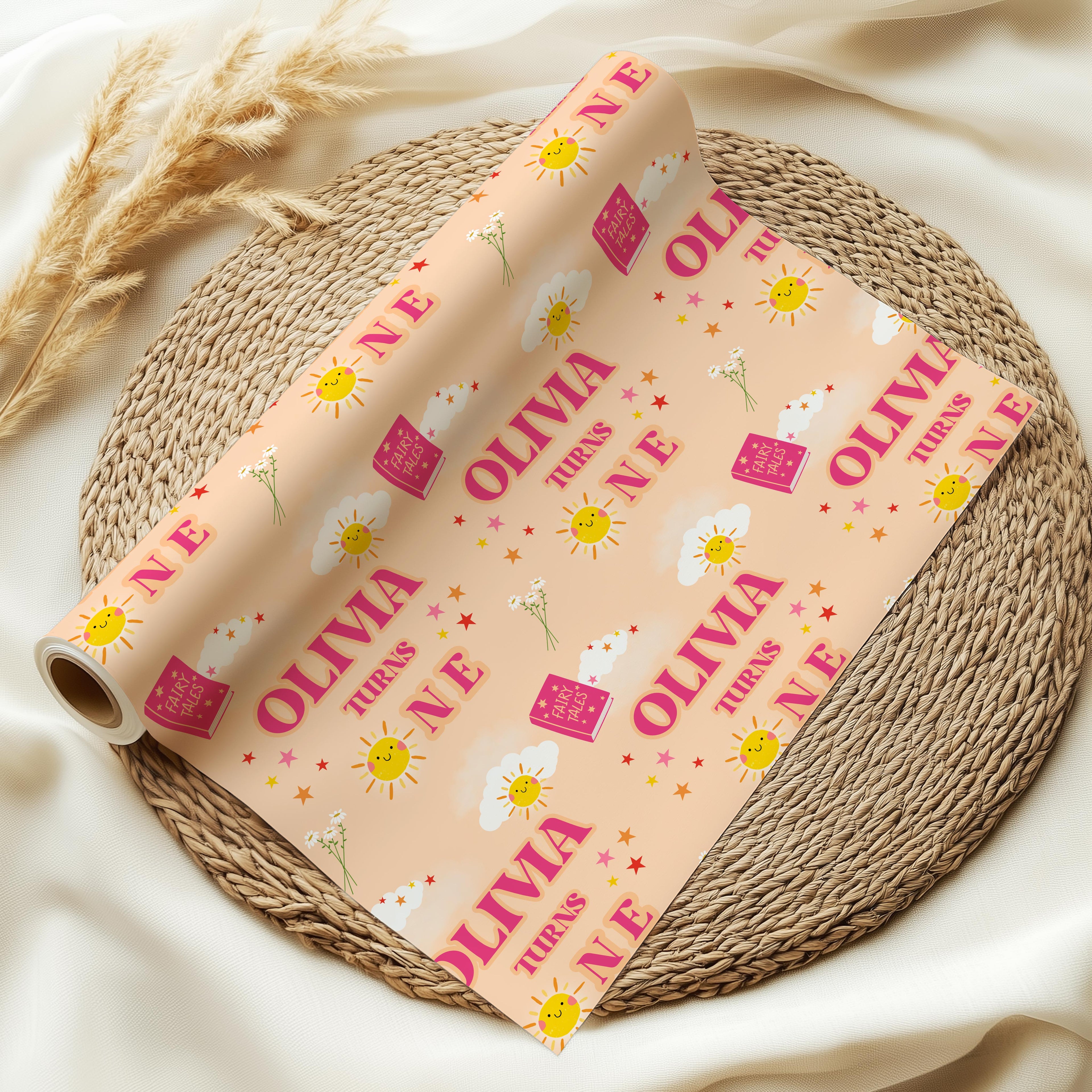 Personalised Girly Night Garden Wrapping Paper