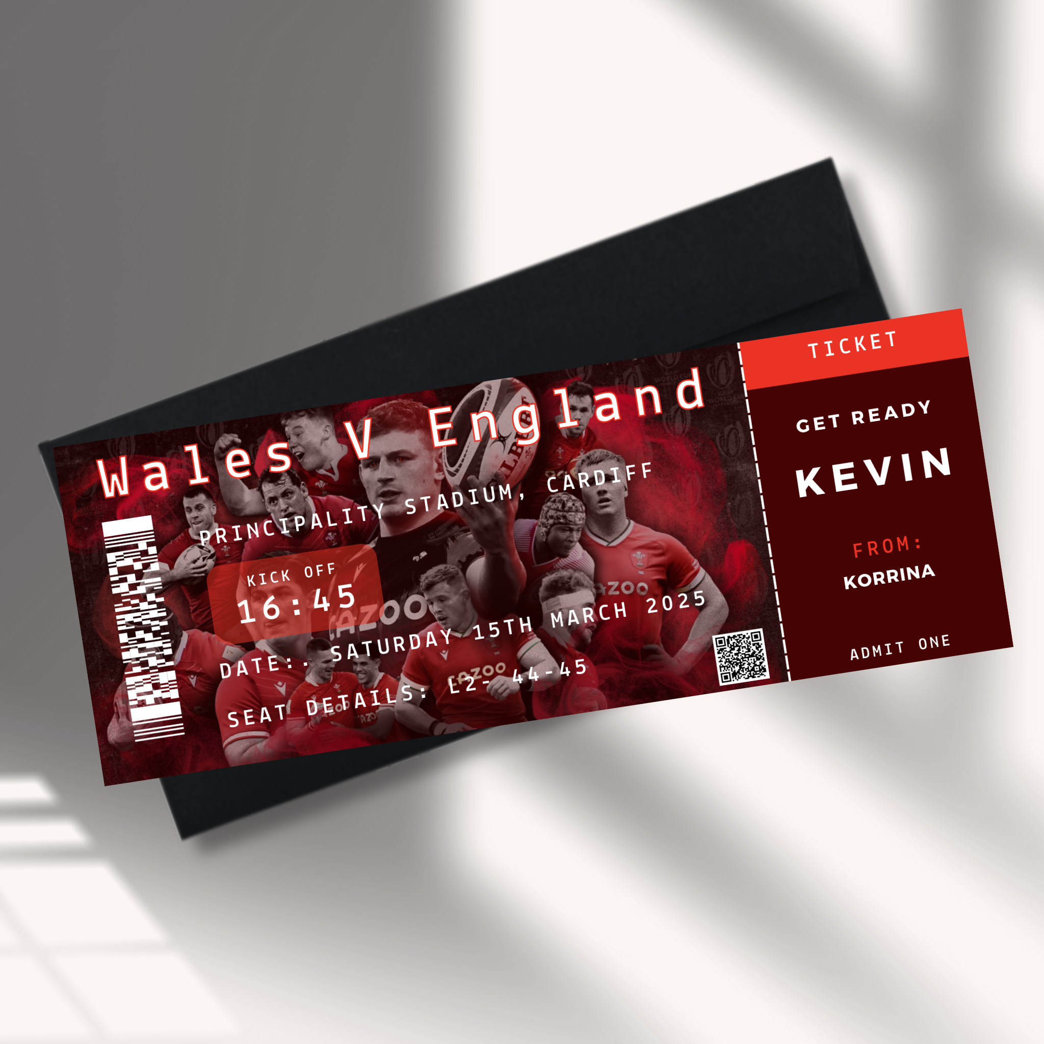 Personalised Six Nations Rugby Surprise Ticket