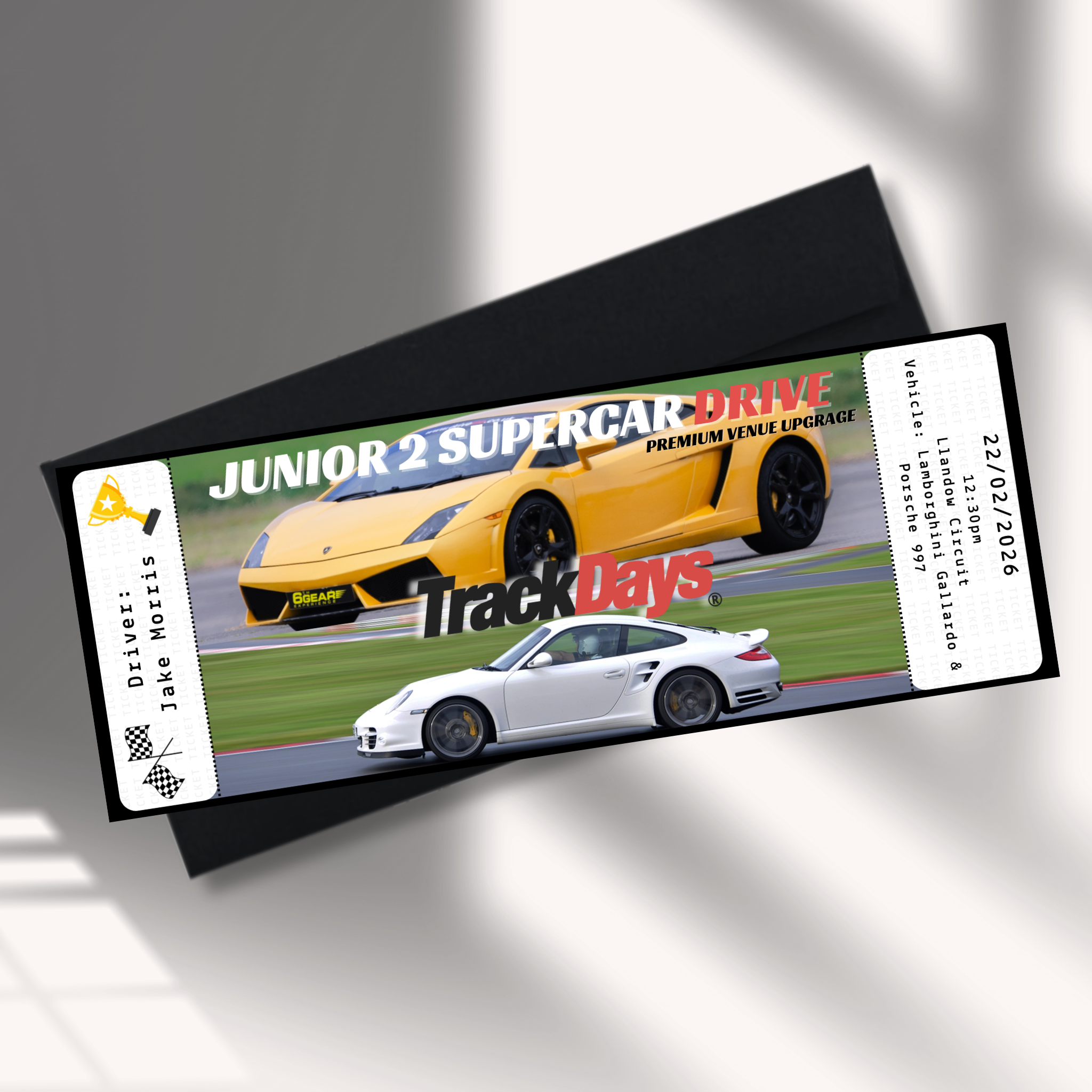Personalised Supercar Track Day Surprise Ticket