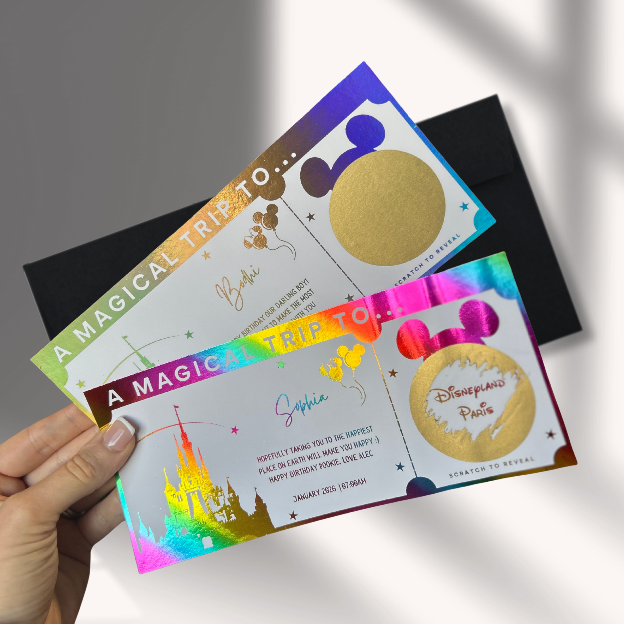 Personalised Magical Theme Park Scratch Reveal Ticket