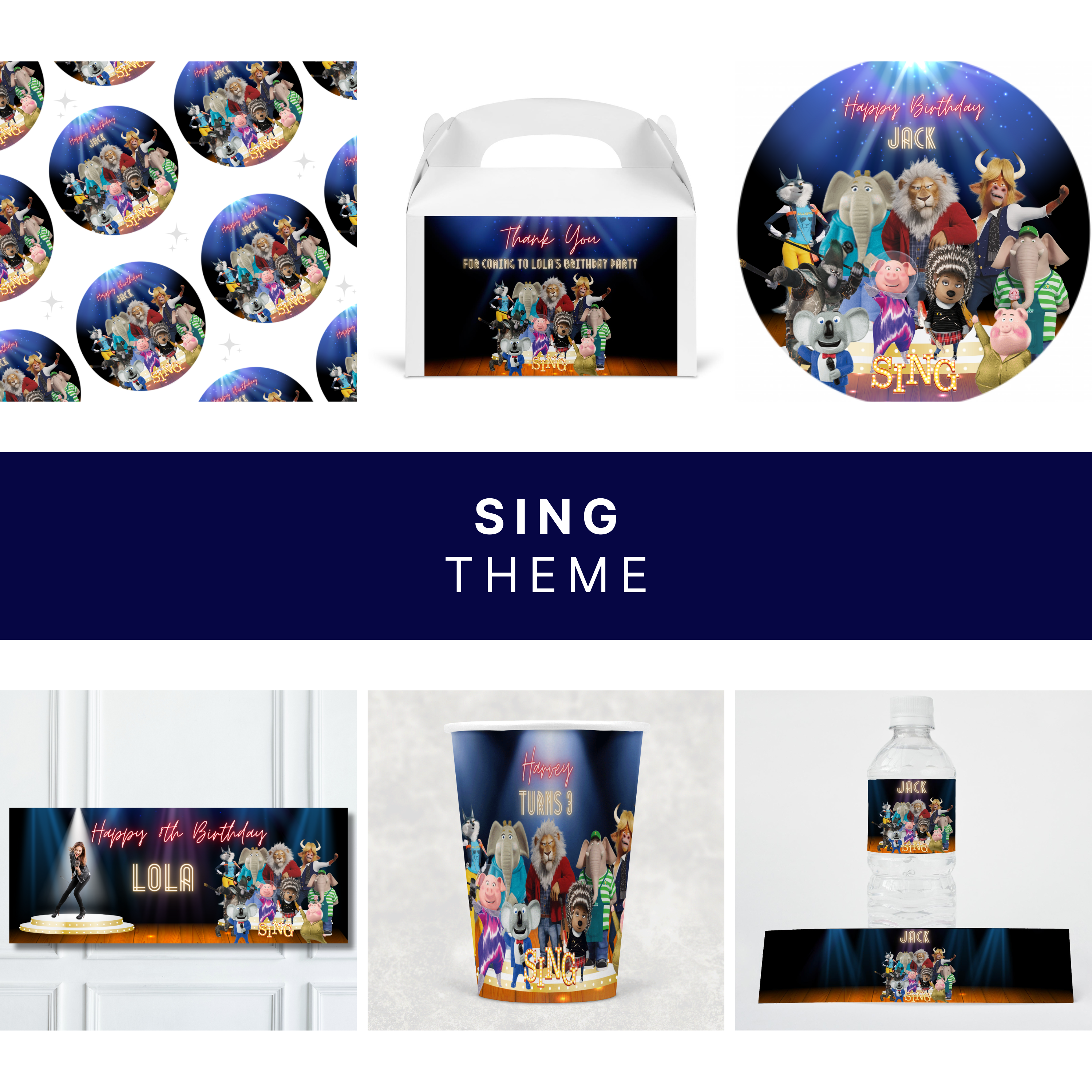 Personalised Sing Theme Party Bundle