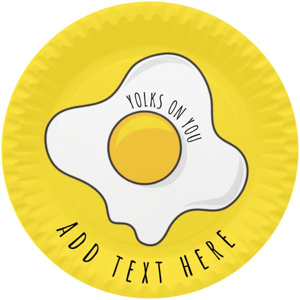 Yolks on You Party Plate The Personalised Party Shop